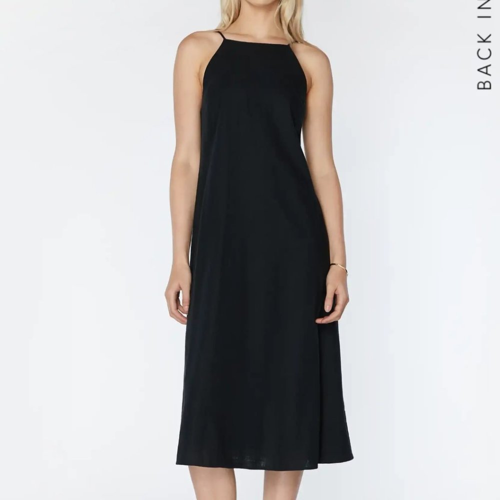 Oak + Fort Linen Blend Midi Dress